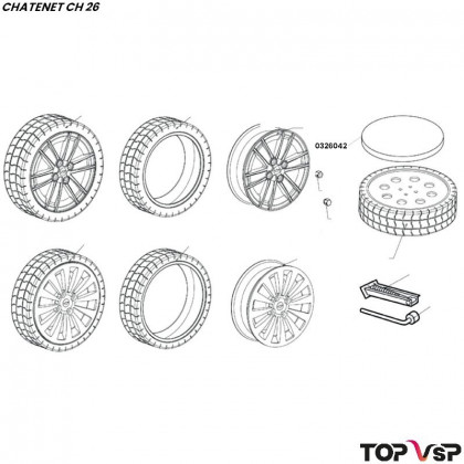 Mousse de calage roue de secours Chatenet ch 26 à Sporteevo ch 39 - 0326042