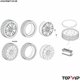 Roue complète pneu avec jante alu 15 pouces diamantée Chatenet ch 26 à Sporteevo ch 39 - 0417002