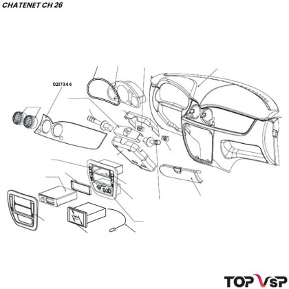 Médaillon de planche de bord ouge ch 26 à Pick up ch 33 - 0217344