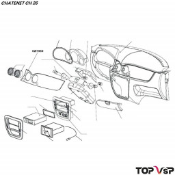 Médaillon de planche de bord noir Chatenet ch 26 à Pick up ch 33 - 0217360