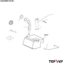 Réservoir à gasoil complet avec jauge Chatenet ch 26 à Sporteevo ch 39 - 0326017