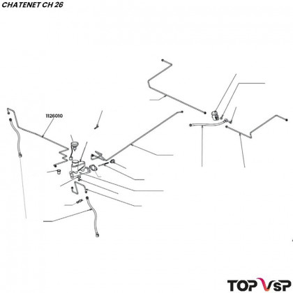 Tuyau de frein avant droit Chatenet ch 26 à Sporteevo ch 39 - 1126010