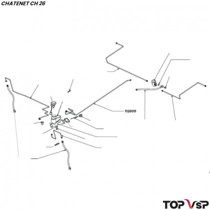 Tuyau de frein central Chatenet ch 26 à Sporteevo ch 39 - 1126011