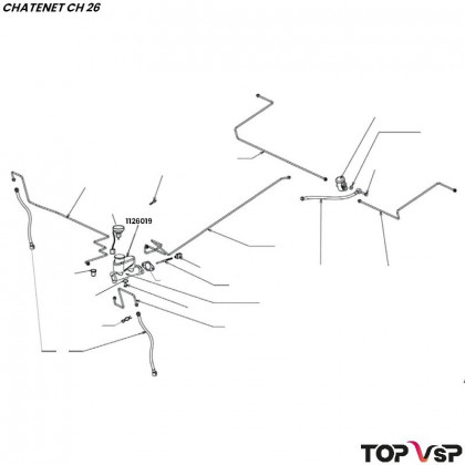 Réservoir maître cylindre avec bouchon Chatenet ch 26 à ch 46 - 1126019