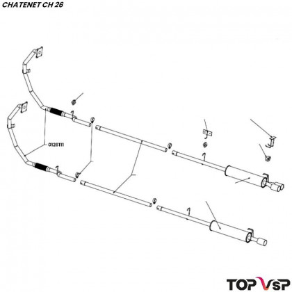 Collecteur d'échappement avant avec flexible Yanmar Chatenet ch 26-30 à Sporteevo ch 39 - 0126111