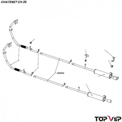 Tube central d'échappement Chatenet ch 26-30 à Sporteevo ch 39 - 0126112