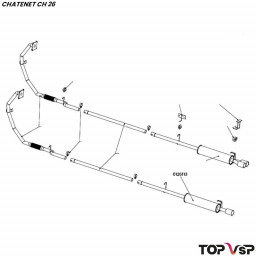 Silencieux arrière avec sortie chromée Chatenet ch 26-30-33 et Sporteevo ch39 - 0126113