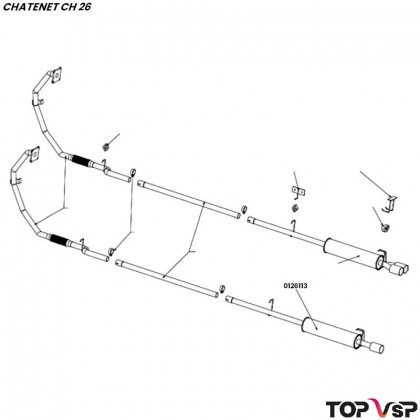 Silencieux arrière avec sortie chromée Chatenet ch 26-30-33 et Sporteevo ch39 - 0126113