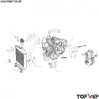 Moteur diesel Yanmar 2tn dm4 avec prise w  d'alternateur Chatenet ch 26 à Sporteevo ch 39 - 0122103