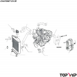 Support moteur sur boîte pour Yanmar 2tne68 Chatenet ch 26-30-32-33 et Sporteevo ch39 - 0123019