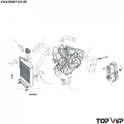 Support inférieur de radiateur Chatenet ch 26 à Sporteevo ch 39 - 0126225