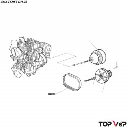 Courroie de variateur pour moteur Yanmar Chatenet ch 26 et ch 30 à Sporteevo ch 39 - 0126176