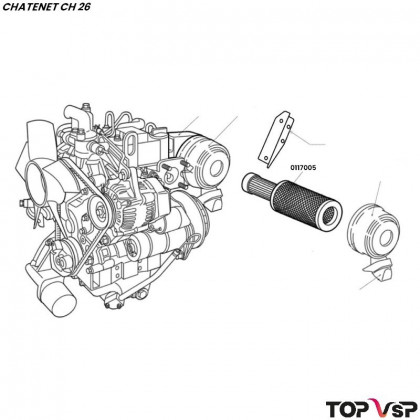 Cartouche de filtre à air Chatenet ch 26 à Sporteevo ch 39 - 0117005