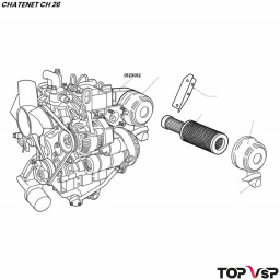 Collier plastique de fixation de filtre à air pour Yanmar 2tne68  Chatenet ch 26 à Sporteevo ch 39 - 0123012