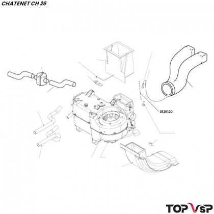 Tringle commande de diffuseur d'air Chatenet ch 26 à Sporteevo ch 39 - 0126120