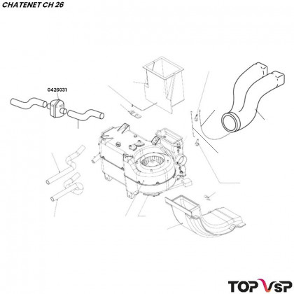 Diffuseur d'air sur chauffage directionnel Chatenet ch 26 à Sporteevo ch 39 - 0426031