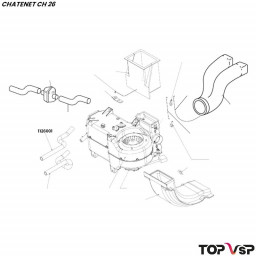 Durit supérieure de chauffage Chatenet ch 26 à Sporteevo ch 39 - 1126001