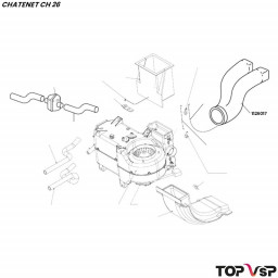 Durit aérateur de chauffage de planche de bord Yanmar Chatenet ch 26 à Sporteevo ch 39 - 1126017