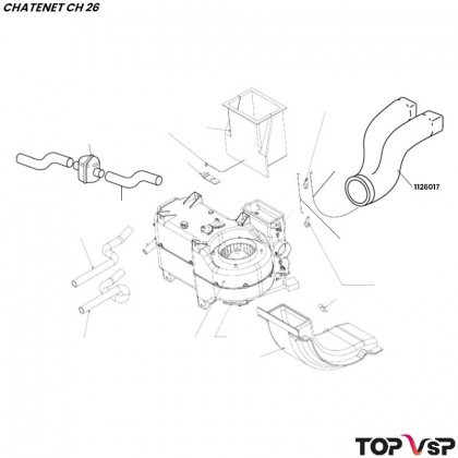 Durit aérateur de chauffage de planche de bord Yanmar Chatenet ch 26 à Sporteevo ch 39 - 1126017