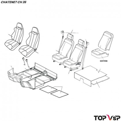 Housse d'assise de siège Chatenet ch 26 à Sporteevo ch 39 - 0317018