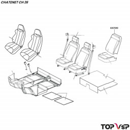 Housse dossier de siège Chatenet ch 26 à Sporteevo ch 39 - 0317019