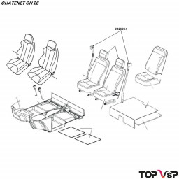 Kit ceintures de sécurité droite et gauche rouge sport Chatenet ch 26 à Sporteevo ch 39 et ch 46 - 0326064