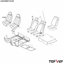 Siège droit réglable Chatenet ch 26 à ch 46 - 0326077