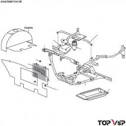 Ecran insonorisant joue d'aile de radiateur avant droit Lombardini 442 dci Chatenet ch 28 - 0328002