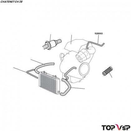 Durit supérieure de bloc moteur Chatenet ch 28 - 1128003