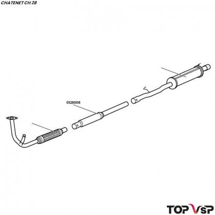 Tube central d'échappement anti bruit Chatenet ch 28 - 0128008