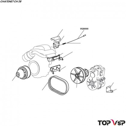 Câble d'accélérateur Lombardini Focs Evo 442 dci et 480 hdi Chatenet ch 28-40-44-46 - 0128000