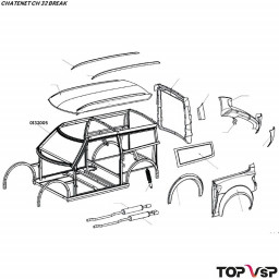 Châssis assemblé avec renfort arrière et container Chatenet ch 32 break - 0132005