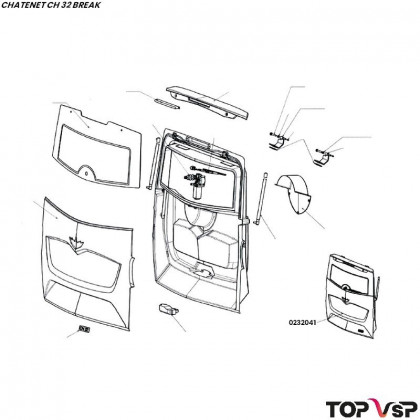 Hayon assemblé ivoire Chatenet ch 32 break - 0232041