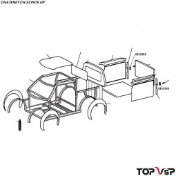 Equerre de gâche de ridelle Chatenet ch 33 Pick up - 0133010