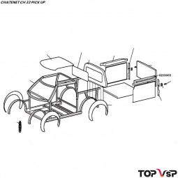Plastron arrière gauche Chatenet ch 33 Pick up - 0233003