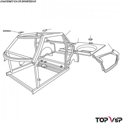 Patte de fixation droite de pare-soleil Chatenet ch 39 Sporteevo - 0139014