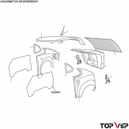 Vitre de porte gauche coupée teintée vert Chatenet ch 39 Sporteevo - 0539005