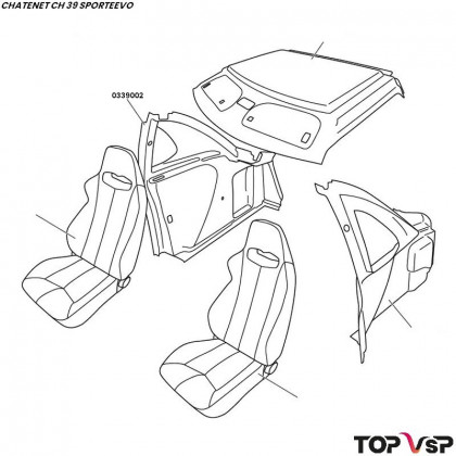 Habillage de coffre coupé arrière droit Chatenet ch 39 Sporteevo - 0339002