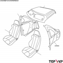 Habillage de coffre coupé arrière gauche Chatenet ch 39 Sporteevo - 0339003