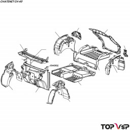 Tôle renfort charnière de capot gauche Chatenet ch 40 et 46 - 0140102