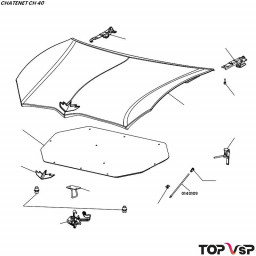 Tige de capot Chatenet ch 40 et 46 - 0140109