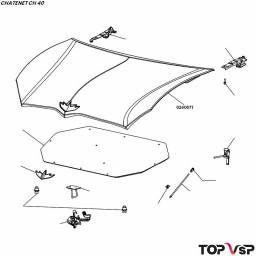 Capot assemblé gris Chatenet ch 40 pièces détachées vsp