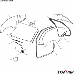 Joint adhésif de butée de vitre Chatenet ch 40 et 46 - 1040003