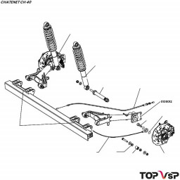 Bras de suspension arrière droit gauche Chatenet ch 40 pièces automobile sans permis