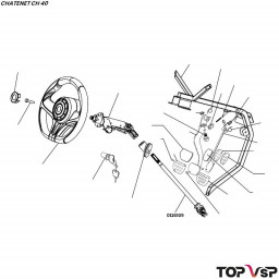 Axe colonne de direction Chatenet ch 40 pièces automobiles sans permis