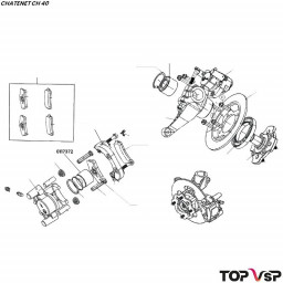 Piston d'étrier de frein avant Kailing Chatenet ch 40 pièces détachées mini sans permis