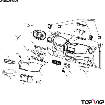 Bouche d'aération supérieure Chatenet ch 40 et 46 - 0340020