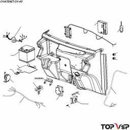 Tôle support de boîtier fusible Chatenet ch 40 et 46 - 0140100