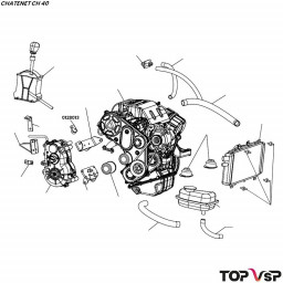 Patte de boîte moteur supérieur Chatenet ch 40 pièces détachées pour sans permis