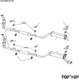 Silent bloc d'échappement Chatenet ch 40 pièces sans permis mini car